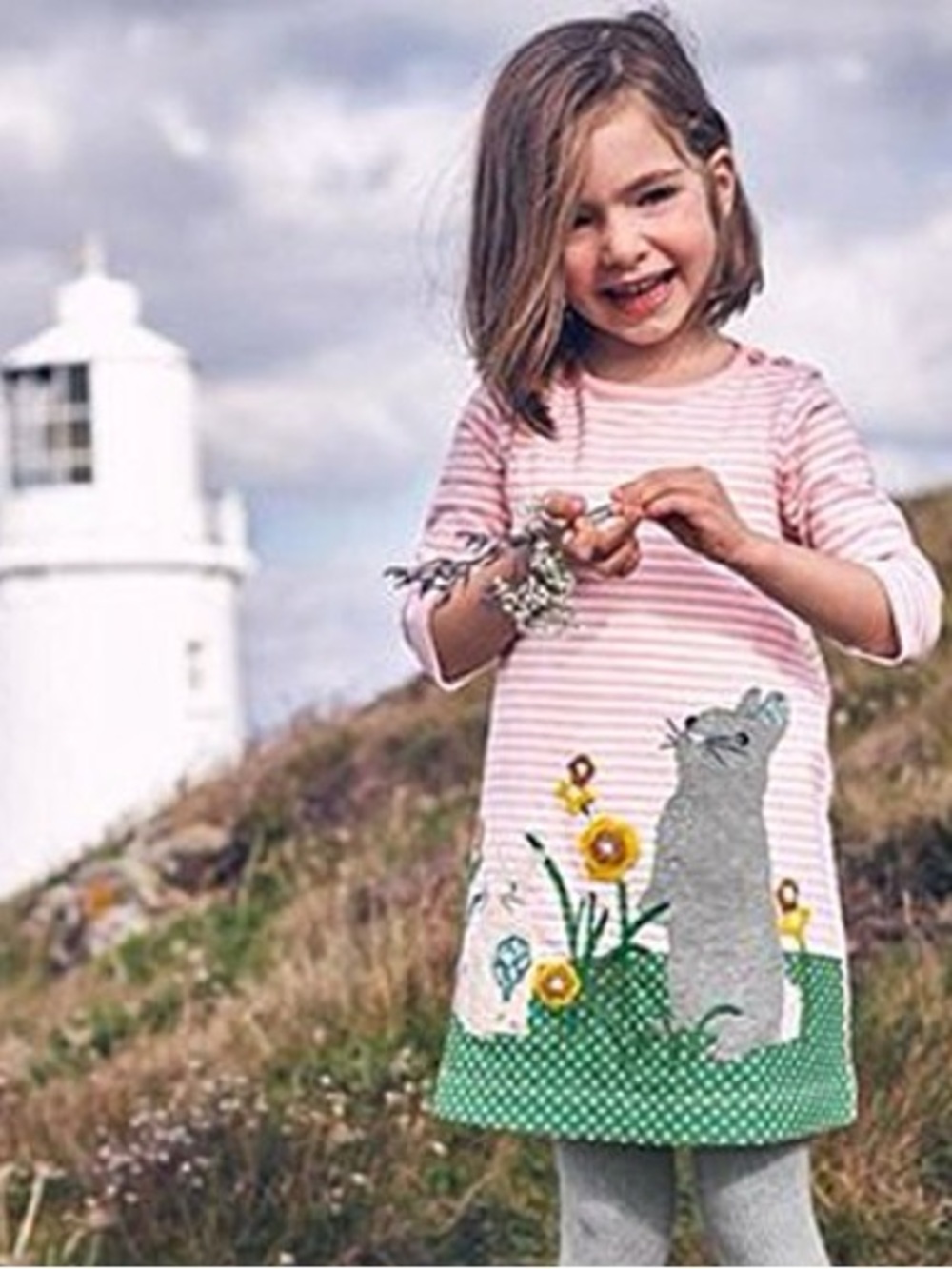 Mini Boden Girl’s Bunny Appliqué Dress